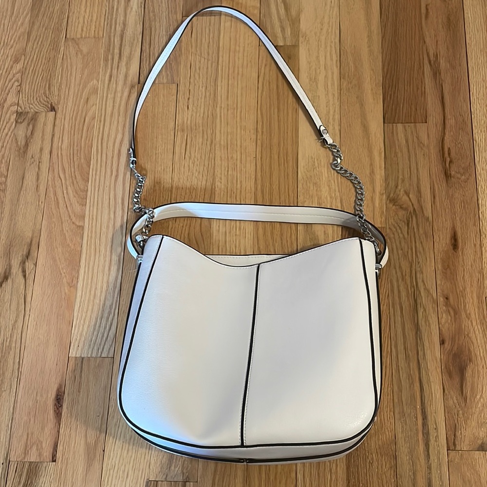 Zara white two strap purse with mini wallet attached
